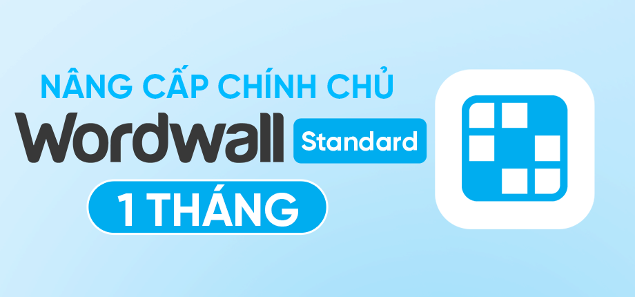 Wordwall Standard 1 tháng - Nâng cấp chính chủ
